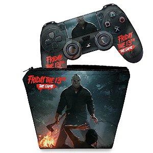 KIT Capa Case e Skin PS4 Controle  - Friday The 13Th The Game Sexta-Feira 13