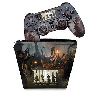 KIT Capa Case e Skin PS4 Controle  - Hunt: Horrors Of The Gilded Age