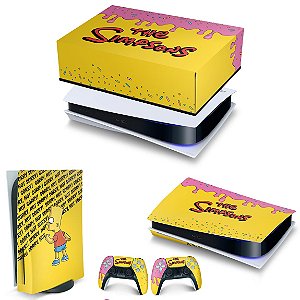 KIT PS5 Capa Anti Poeira e Skin - The Simpsons