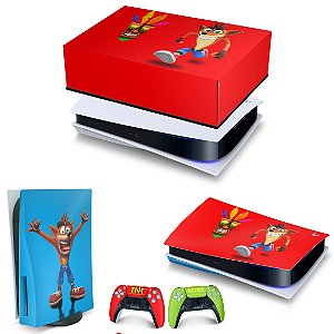 KIT PS5 Capa Anti Poeira e Skin - Crash Bandicoot