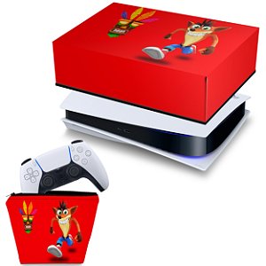 KIT PS5 Capa e Case Controle - Crash Bandicoot