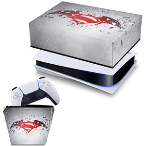 KIT PS5 Fat Capa e Case Controle - Batman Vs Superman Logo