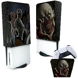 KIT Capa PS5 e Case Controle - Zombie Zumbi The Walking