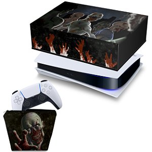 KIT PS5 Capa e Case Controle - Zombie Zumbi The Walking