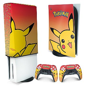 KIT PS5 Skin e Capa Anti Poeira - Pokemon Pikachu