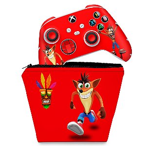 KIT Capa Case e Skin Xbox Series S X Controle - Crash Bandicoot