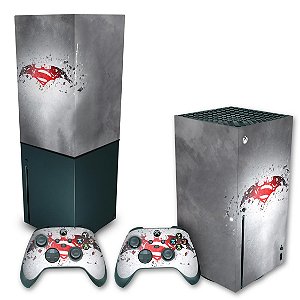 KIT Xbox Series X Skin e Capa Anti Poeira - Batman Vs Superman Logo