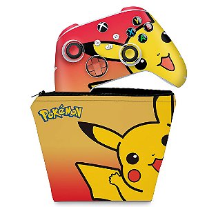 KIT Capa Case e Skin Xbox Series S X Controle - Pokemon Pikachu