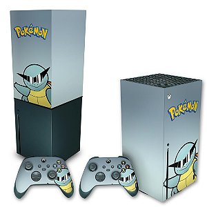 KIT Xbox Series X Skin e Capa Anti Poeira - Pokemon Squirtle