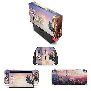 KIT Nintendo Switch Oled Skin e Capa Anti Poeira - Zelda Breath Of The Wild