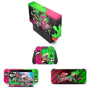 KIT Nintendo Switch Oled Skin e Capa Anti Poeira - Splatoon 2