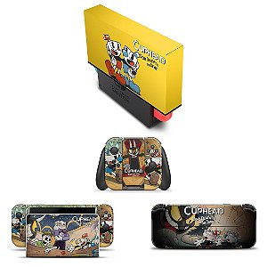 KIT Nintendo Switch Oled Skin e Capa Anti Poeira - Cuphead