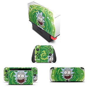 KIT Nintendo Switch Oled Skin e Capa Anti Poeira - Rick And Morty