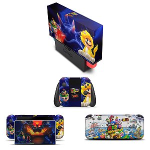 KIT Nintendo Switch Oled Skin e Capa Anti Poeira - Bowser s Fury