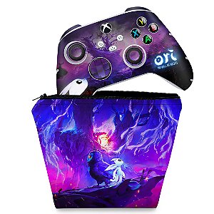 KIT Capa Case e Skin Xbox Series S X Controle - Ori and the Will of the Wisps
