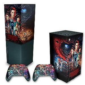 KIT Xbox Series X Skin e Capa Anti Poeira - Stranger Things