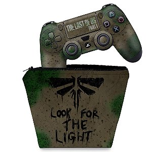 KIT Capa Case e Skin PS4 Controle - The Last of Us Part 1 I
