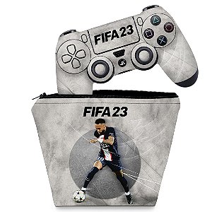 KIT Capa Case e Skin PS4 Controle - FIFA 23