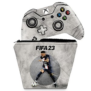KIT Capa Case e Skin Xbox One Fat Controle - FIFA 23