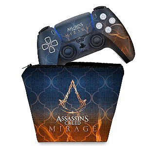 KIT Capa Case e Skin PS5 Controle - Assassin's Creed Mirage
