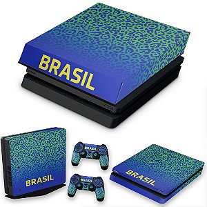 KIT PS4 Slim Skin e Capa Anti Poeira - Brasil