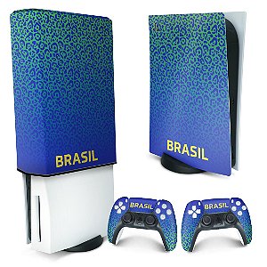 KIT PS5 Skin e Capa Anti Poeira - Brasil