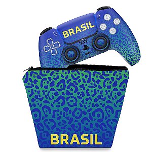 KIT Capa Case e Skin PS5 Controle - Brasil