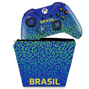 KIT Capa Case e Skin Xbox One Fat Controle - Brasil