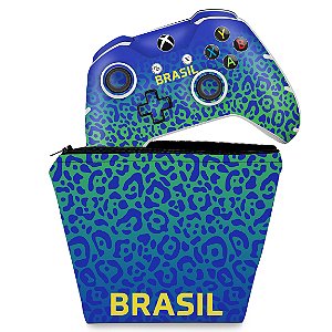 KIT Capa Case e Skin Xbox One Slim X Controle - Brasil