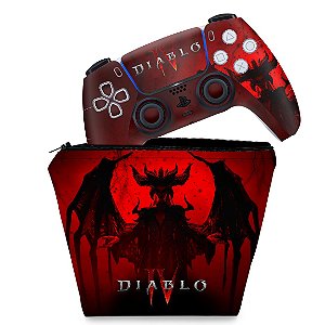 KIT Capa Case e Skin PS5 Controle - Diablo IV 4