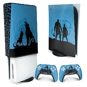 KIT PS5 Skin e Capa Anti Poeira - God of War Ragnarok Edition