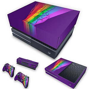 KIT Xbox One Fat Skin e Capa Anti Poeira - Rainbow Colors Colorido