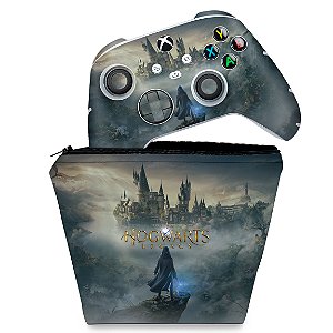 KIT Capa Case e Skin Xbox Series S X Controle - Hogwarts Legacy