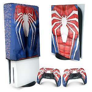 KIT PS5 Skin e Capa Anti Poeira - Spider-Man Homem Aranha 2