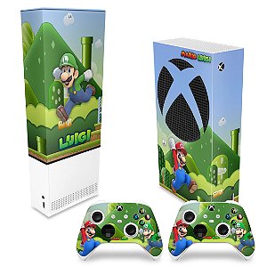 KIT Xbox Series S Capa Anti Poeira e Skin - Super Mario