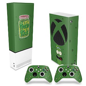 KIT Xbox Series S Capa Anti Poeira e Skin - Pickle Rick And Morty