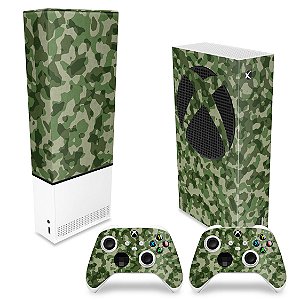 KIT Xbox Series S Capa Anti Poeira e Skin - Camuflado Verde