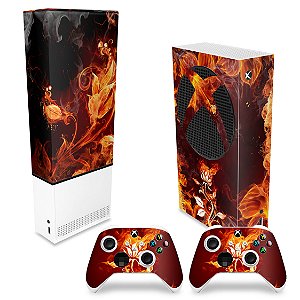 KIT Xbox Series S Capa Anti Poeira e Skin - Fire Flower
