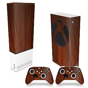 KIT Xbox Series S Capa Anti Poeira e Skin - Madeira