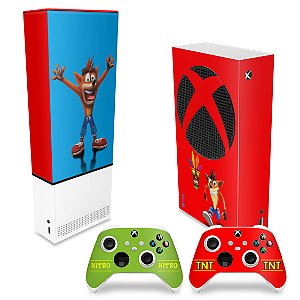 KIT Xbox Series S Capa Anti Poeira e Skin - Crash Bandicoot