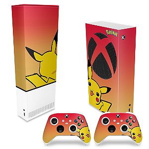 KIT Xbox Series S Capa Anti Poeira e Skin - Pokemon Pikachu