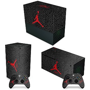 KIT Xbox Series X Capa Anti Poeira e Skin - Jordan Flight