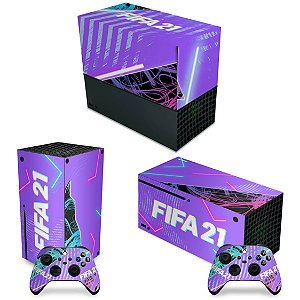 KIT Xbox Series X Capa Anti Poeira e Skin - FIFA 21