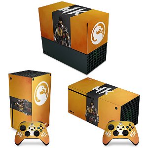 KIT Xbox Series X Capa Anti Poeira e Skin - Mortal Kombat 11