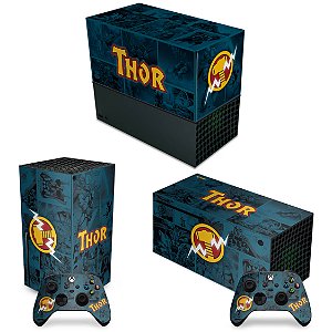 KIT Xbox Series X Capa Anti Poeira e Skin - Thor Comics