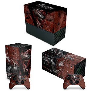 KIT Xbox Series X Capa Anti Poeira e Skin - Venom Tempo de Carnificina