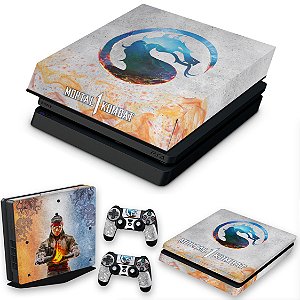 KIT PS4 Slim Skin e Capa Anti Poeira - Mortal Kombat 1