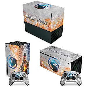KIT Xbox Series X Capa Anti Poeira e Skin - Mortal Kombat 1