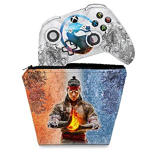 KIT Capa Case e Skin Xbox One Slim X Controle - Mortal Kombat 1