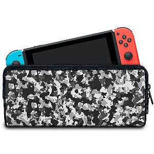 Case Nintendo Switch Bolsa Estojo - Camuflada Cinza